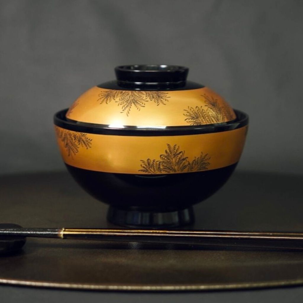 時代 極上 輪島塗 沈金蒔絵 煮椀 吸物椀 五客 木製 おすすめ品 漆器