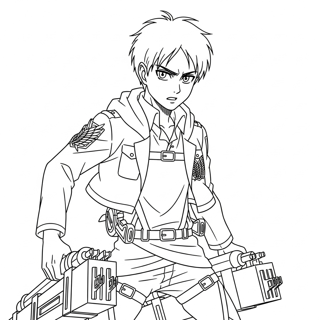 エレン・イェーガーのぬり絵16枚以上 – 無料印刷可能