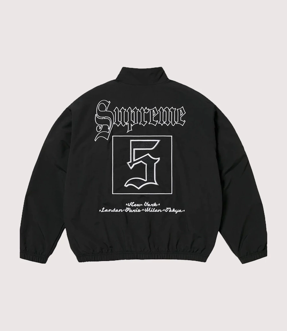 Supreme Old English Black Track Jacket Women - Knitedge