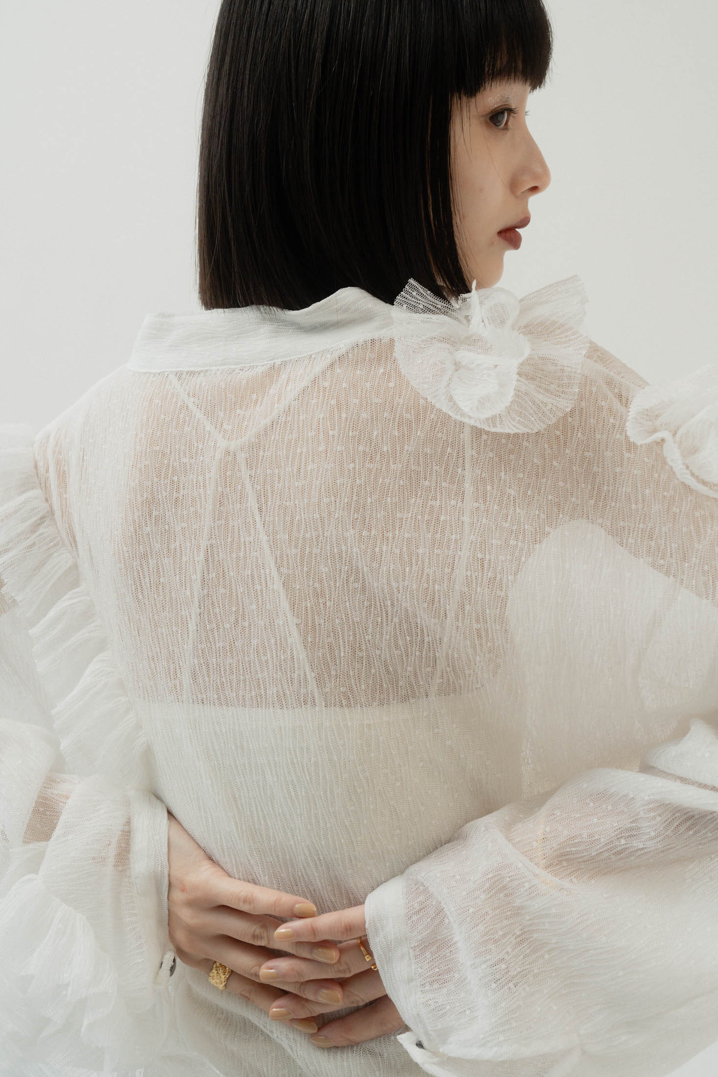 tulle design blouse/white | KNUTH MARF