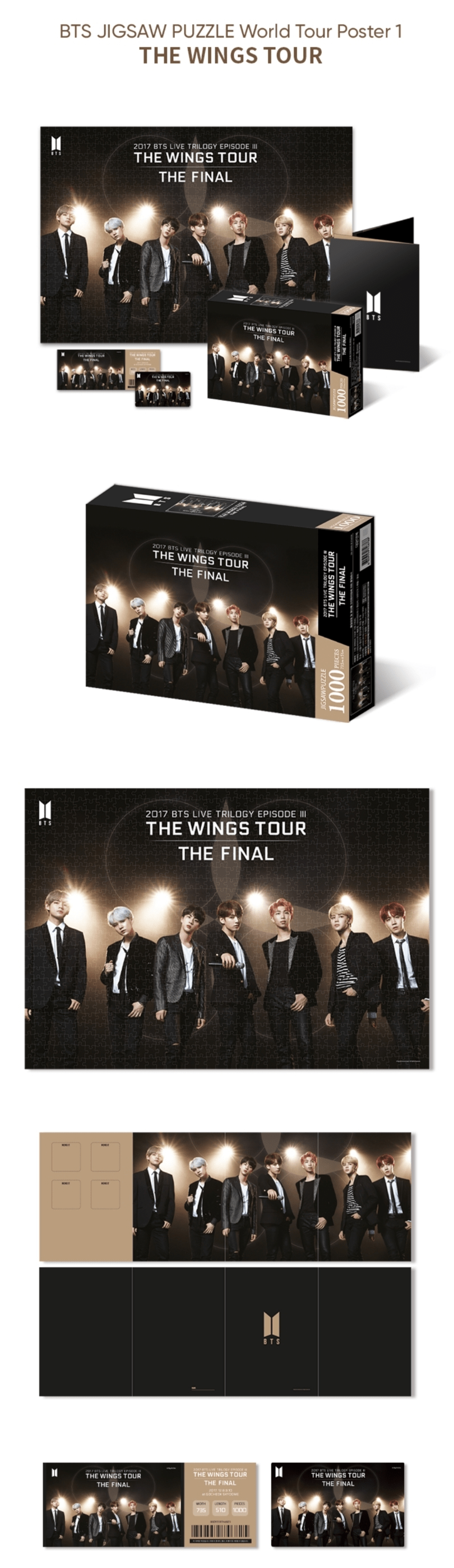 BTS WORLD TOUR POSTER JIGSAW PUZZLE SET WINGS TOUR - Kpop USA