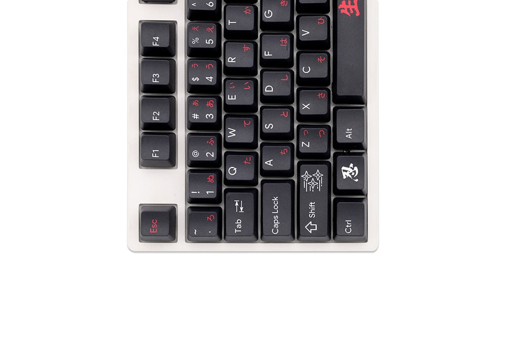 OEM Black Samurai Dye Sub Keycap Set thick PBT for keyboard gh60