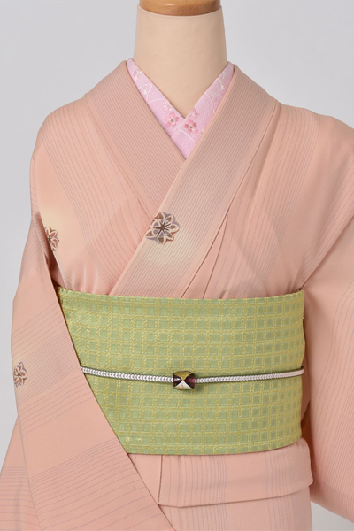 単衣小紋[ピンク色]｜着物レンタルあき (来店着付け無料・全国配送無料)