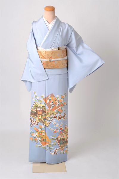 色留袖[水色の冊子模様]｜着物レンタルあき (来店着付け無料・全国配送