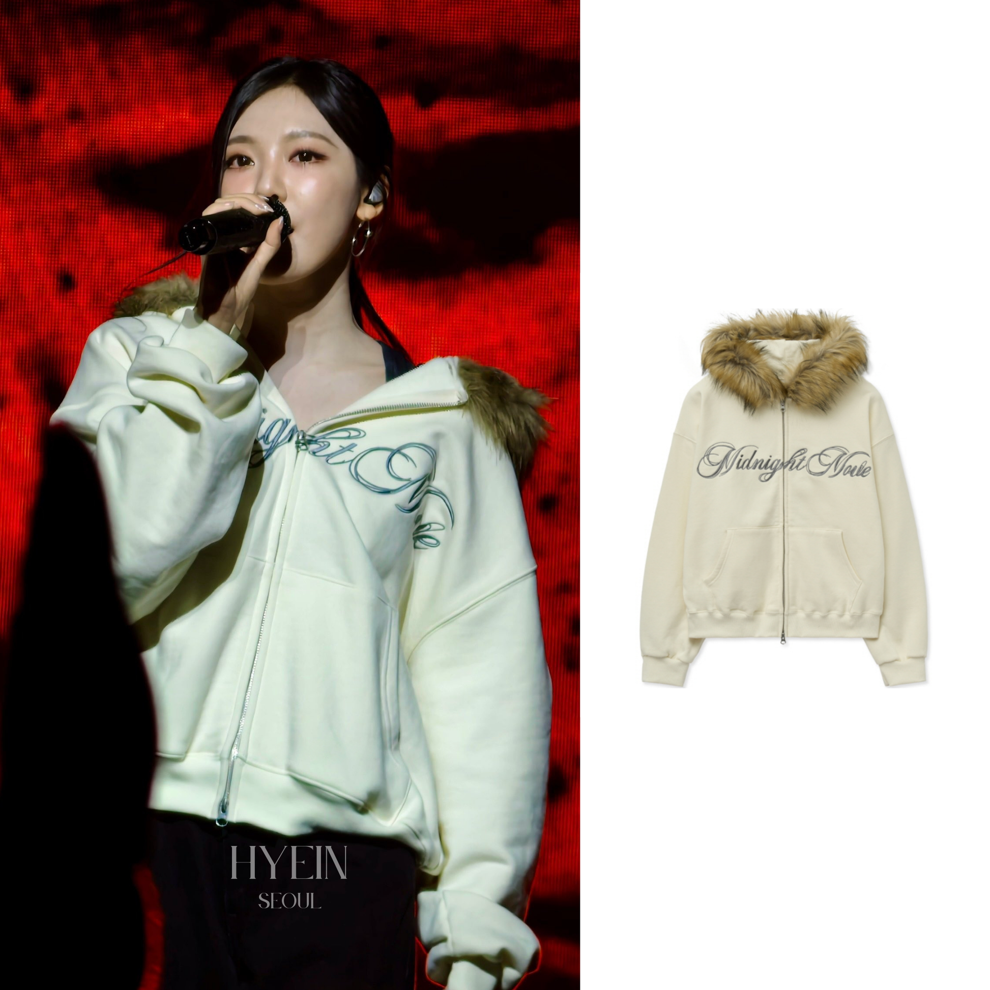 aespa ニンニン着用】Hair hood zip up / ivory – hyein