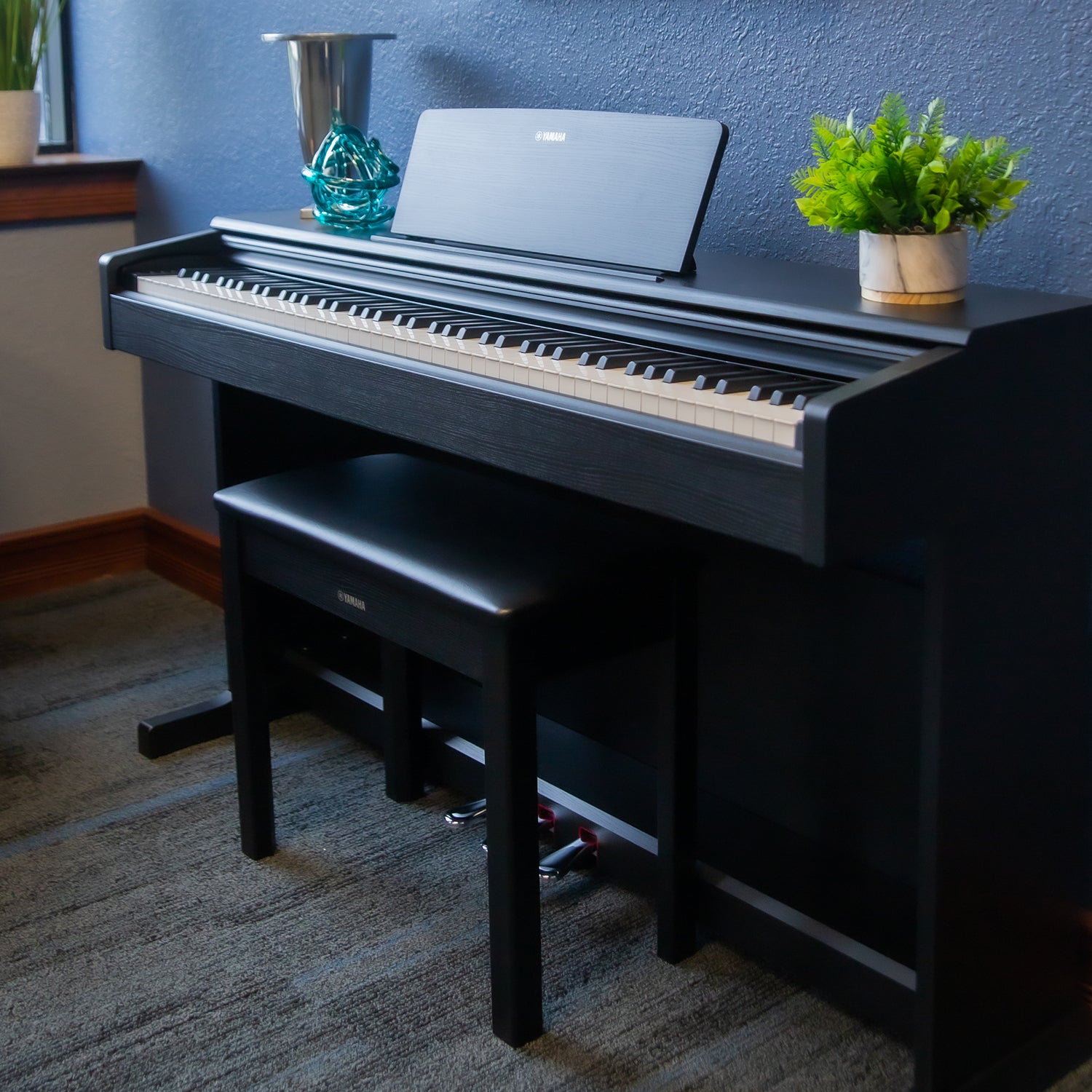 Yamaha Arius YDP-145 Digital Piano - Black COMPLETE HOME BUNDLE