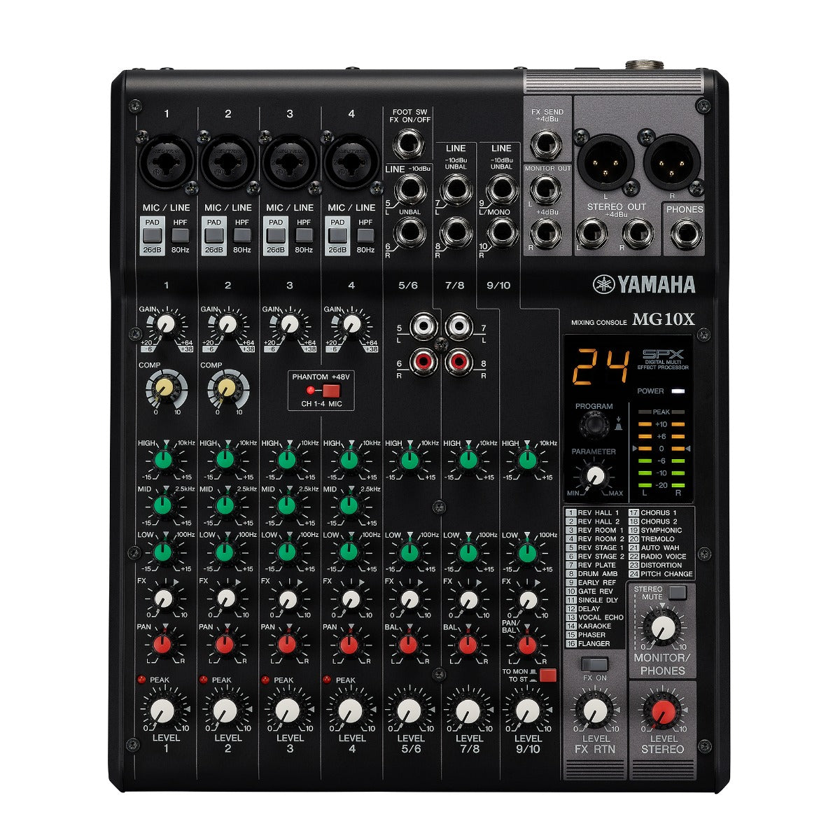 Yamaha MG10X 10-Input Stereo Mixer with Effects CABLE KIT – Kraft