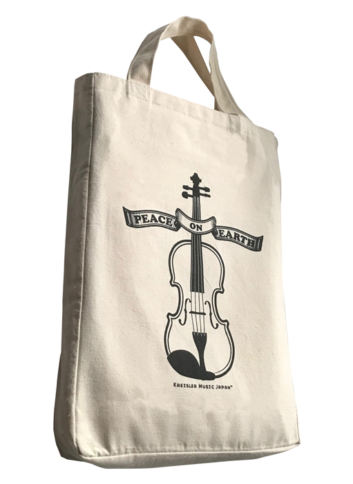 トートバッグ 自然派素材◇バイオリン Peace on Earth◇KMJオリジナル