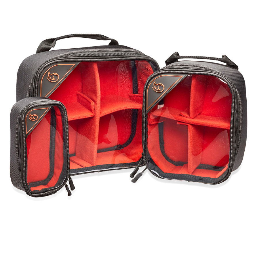 Stingray by K-Tek Gizmo-X Bag, Set of 3 (L,M,S), Orange interior