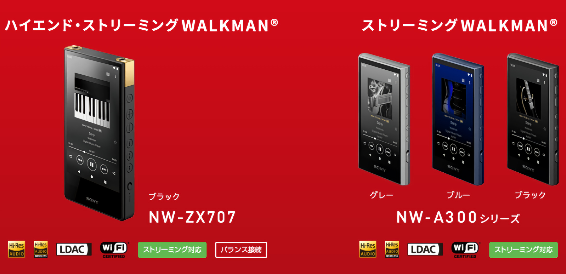 シリーズ3年ぶりの新型登場！ウォークマン「NW-ZX707」、「NW-A300