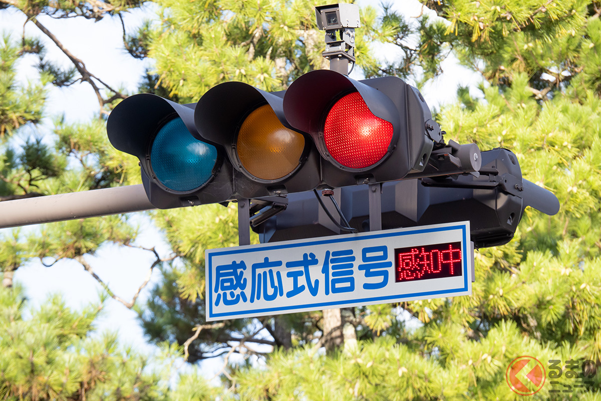 たまに見る謎の「感応式信号」一体ナニモノ？ 「ずーっと赤のまま」の