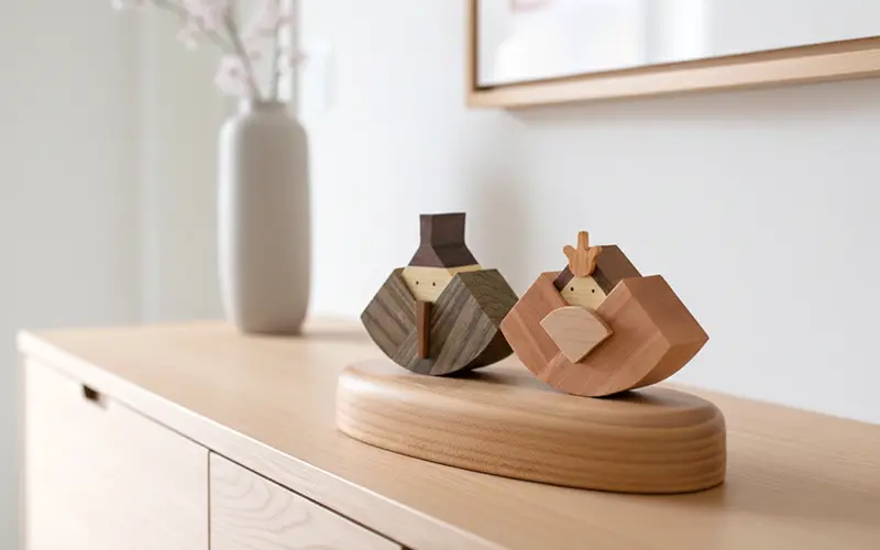 木のお雛さま（雛人形）名入れ可・コンパクトで飾りやすい｜森林工芸館