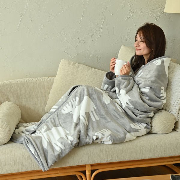 とろけるフランネル 着る電気毛布 curun クルン エルク柄