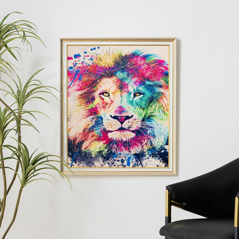 幅80cm クリスタルアート インテリア雑貨 スプラッシュタイガー 虎