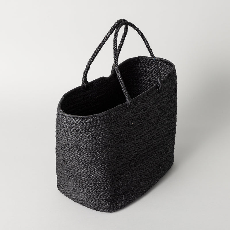 再入荷】ラフィア マルシェ カゴバッグ 黒 LL(別注サイズ) – kuros.style