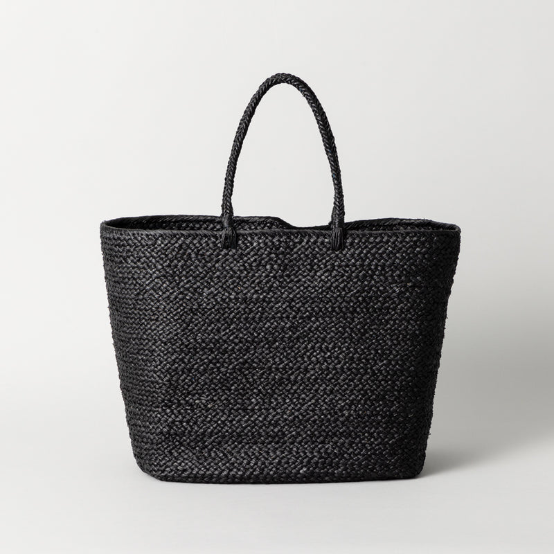 再入荷】ラフィア マルシェ カゴバッグ 黒 LL(別注サイズ) – kuros.style