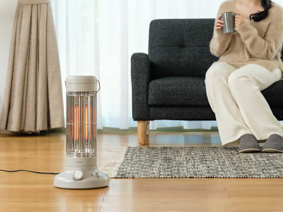 カーボンヒーターレトロデザイン遠赤電気ストーブKKH-0651 | コイズミ