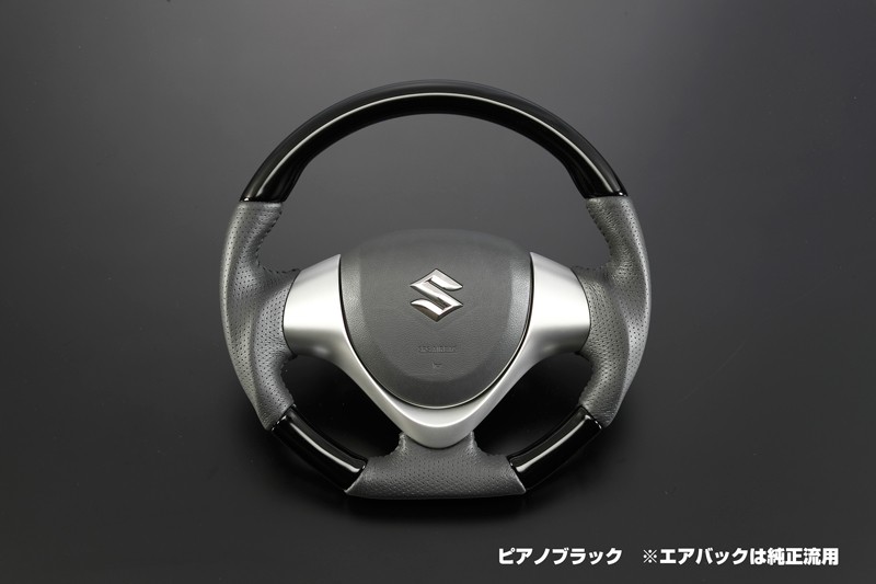 D型]［ガングリップ］コンビステアリング 黒革 -JB23Wジムニー10型