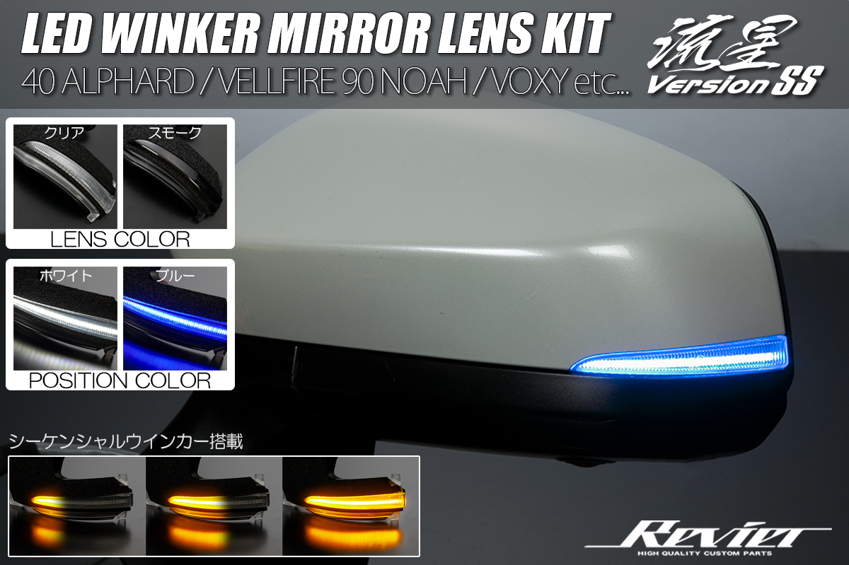 LEDウインカーミラーレンズキット 流星バージョンSS (ポジション機能