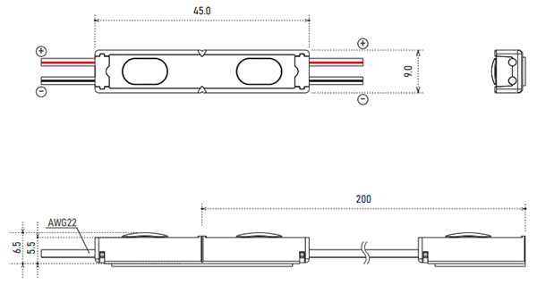 F-SE4GS-24-8D || チャンネル文字・バックライト用LEDモジュール【30個