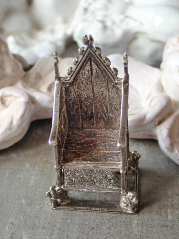 英国アンティークシルバーミニチュア】【英国王戴冠式聖エドワード王の