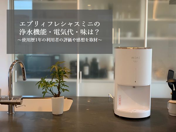 エブリィフレシャスミニの浄水機能・電気代・味をレビュー【使用歴1年