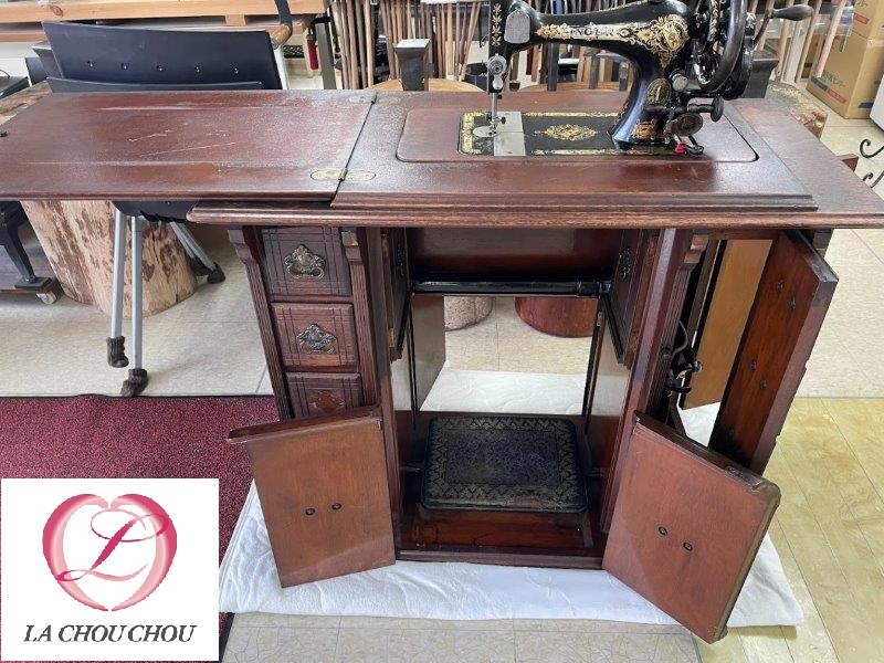 SINGER シンガー アンティークミシン 豪華キャビネット使用 修理