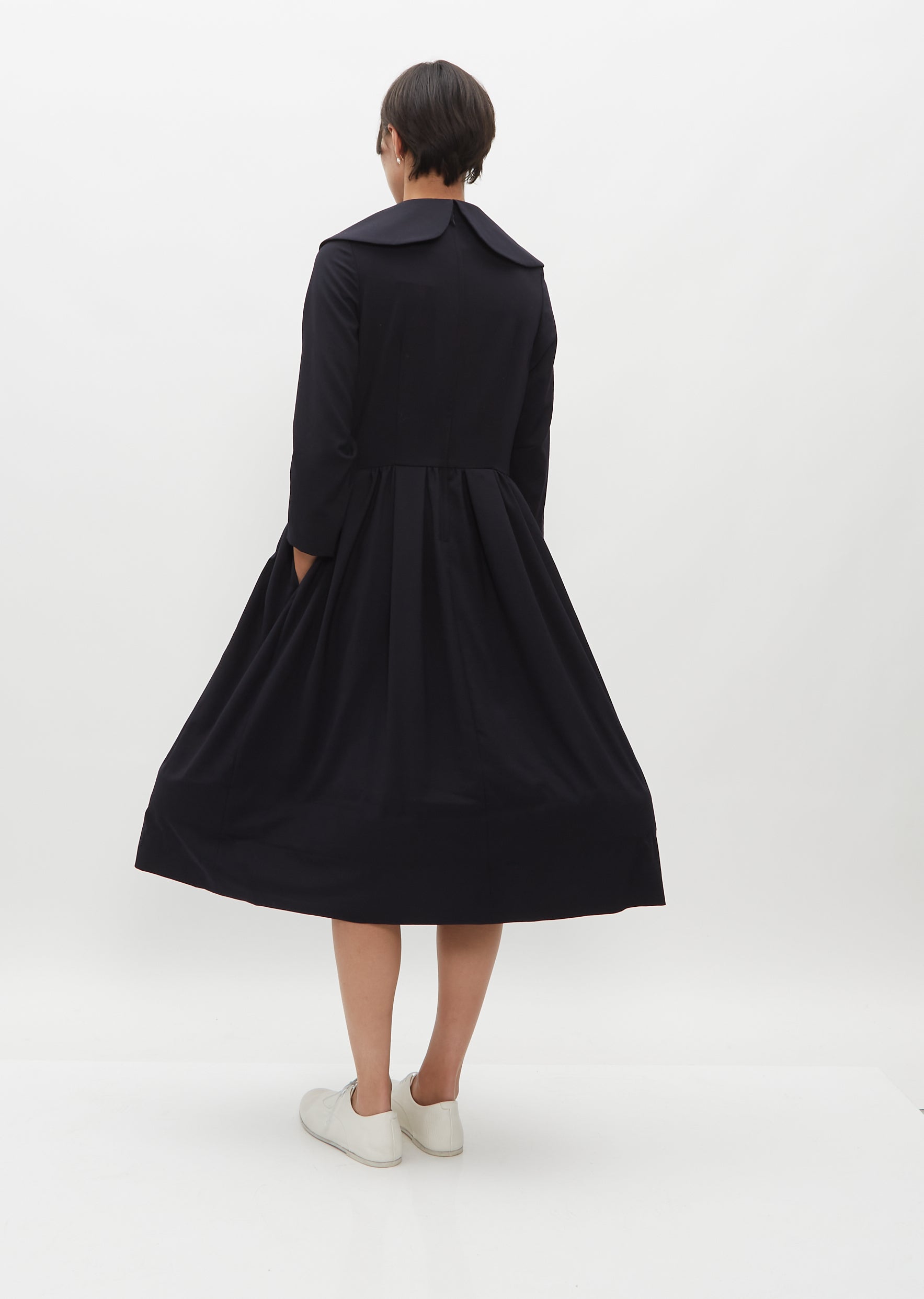 Oversized Collar Wool Dress – La Garçonne