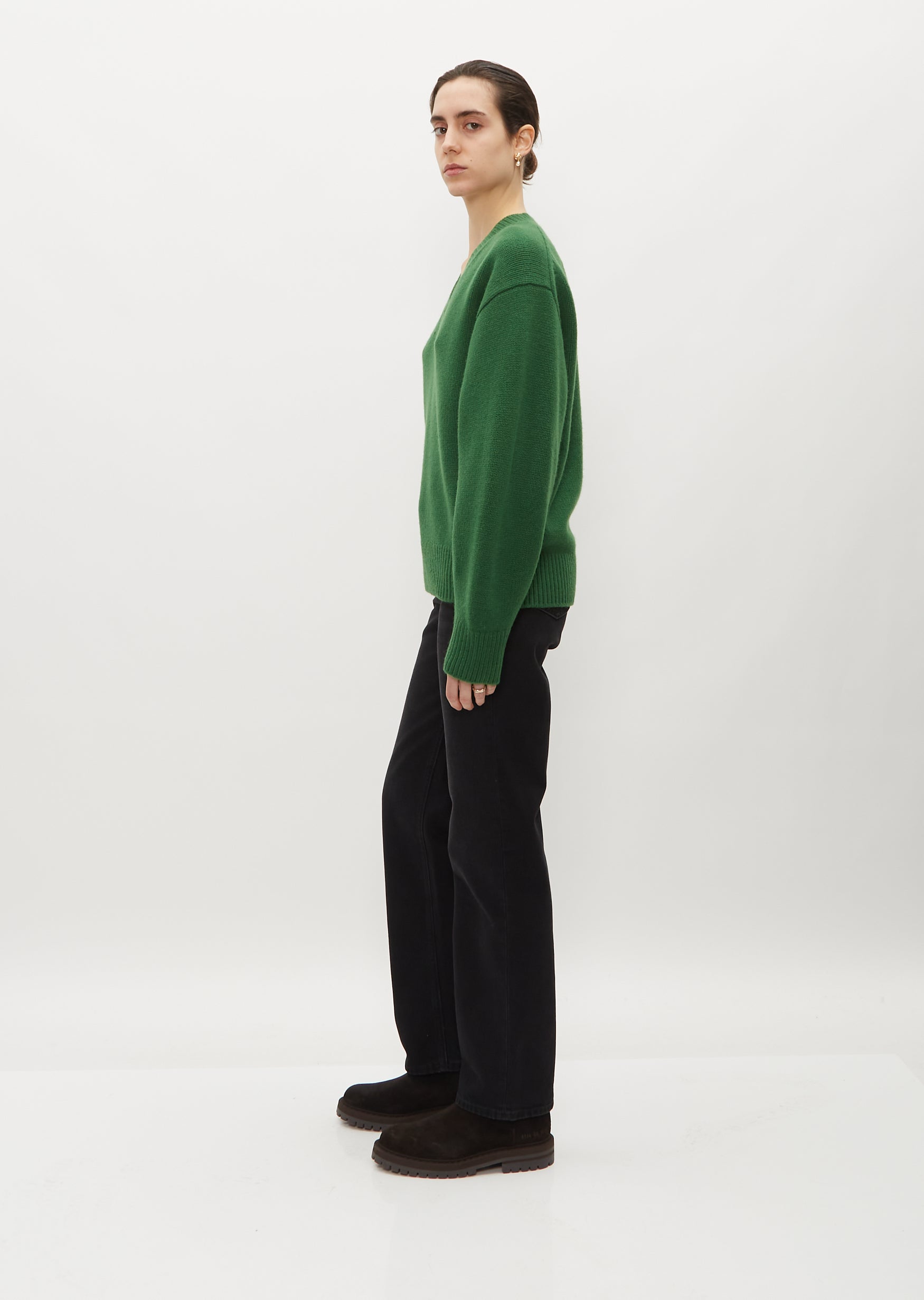 V-Neck Wool Cashmere Knit – La Garçonne