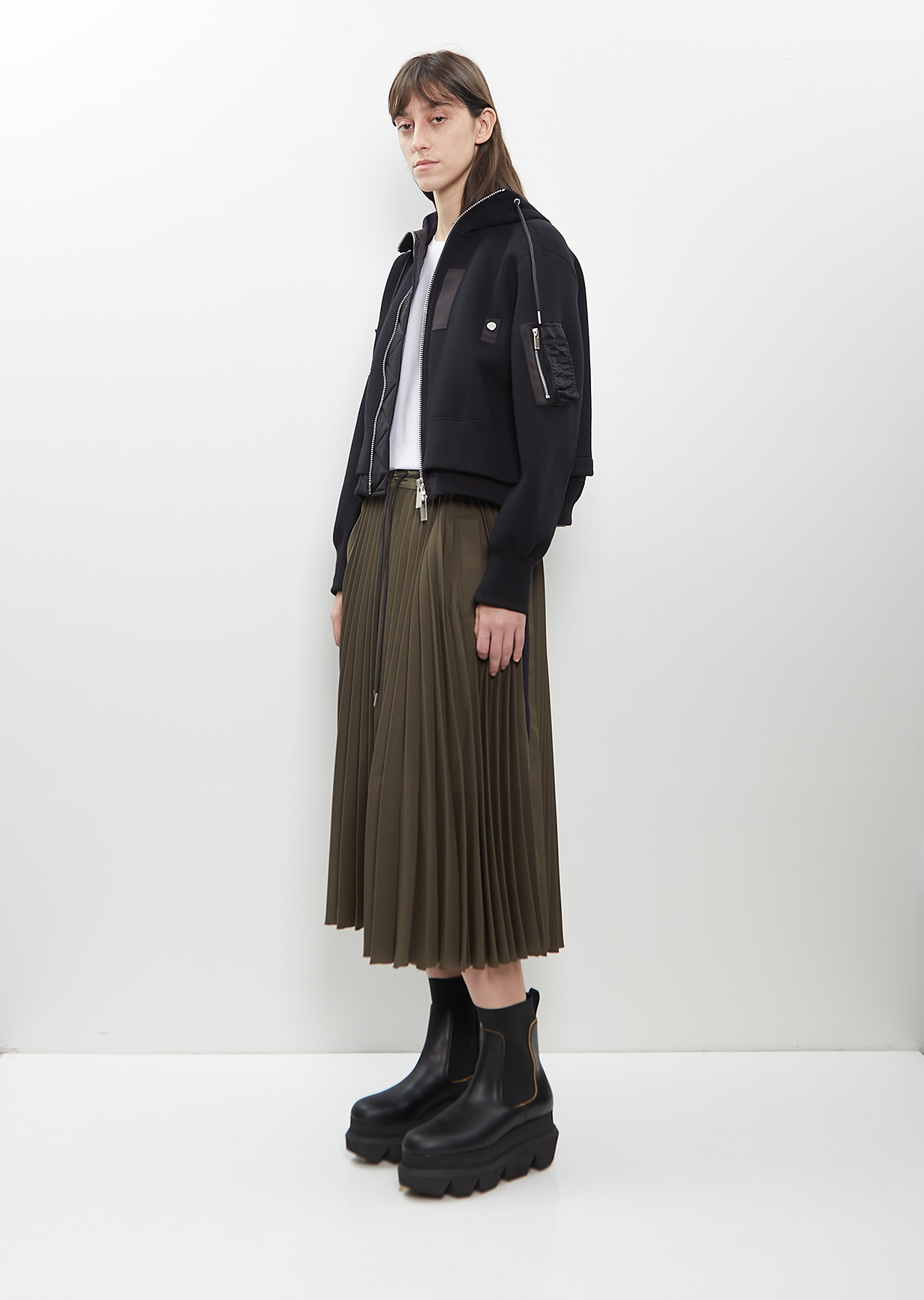 Cotton Sponge Sweat x Nylon Twill Hoodie – La Garçonne