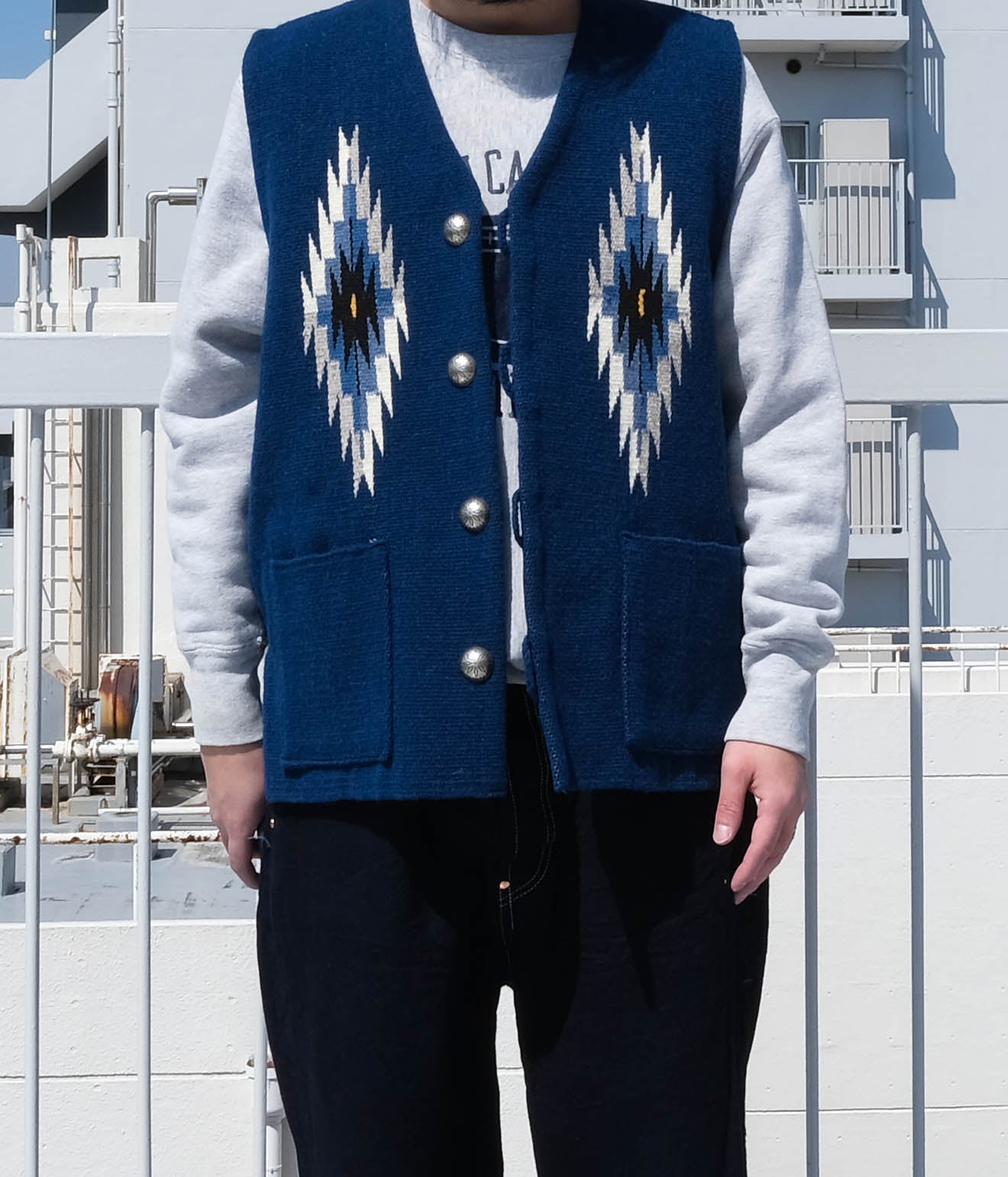 TRUJILLO'S for Lakewood Clothing CHIMAYO VEST (Navy)