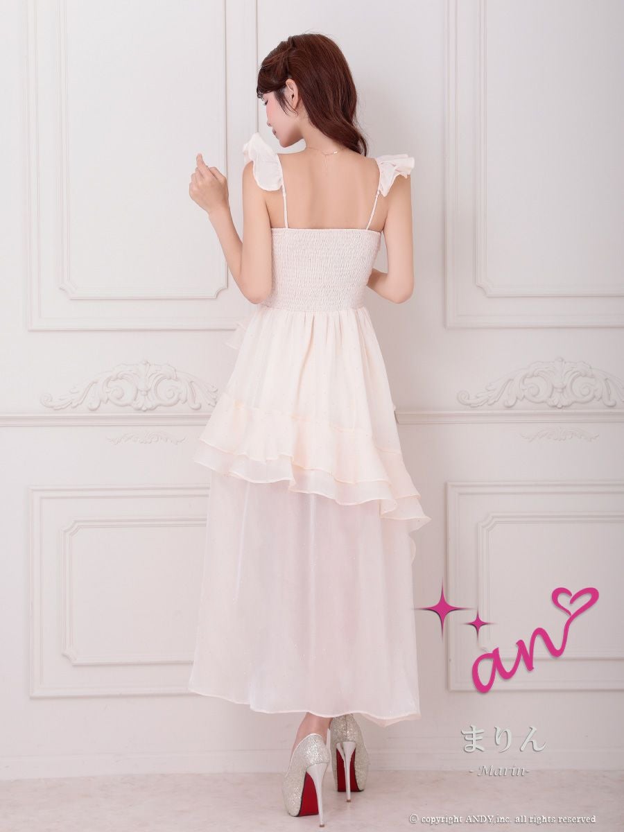 an/アン】ビジュー キャミソール ドット柄 ジップデザイン フリル