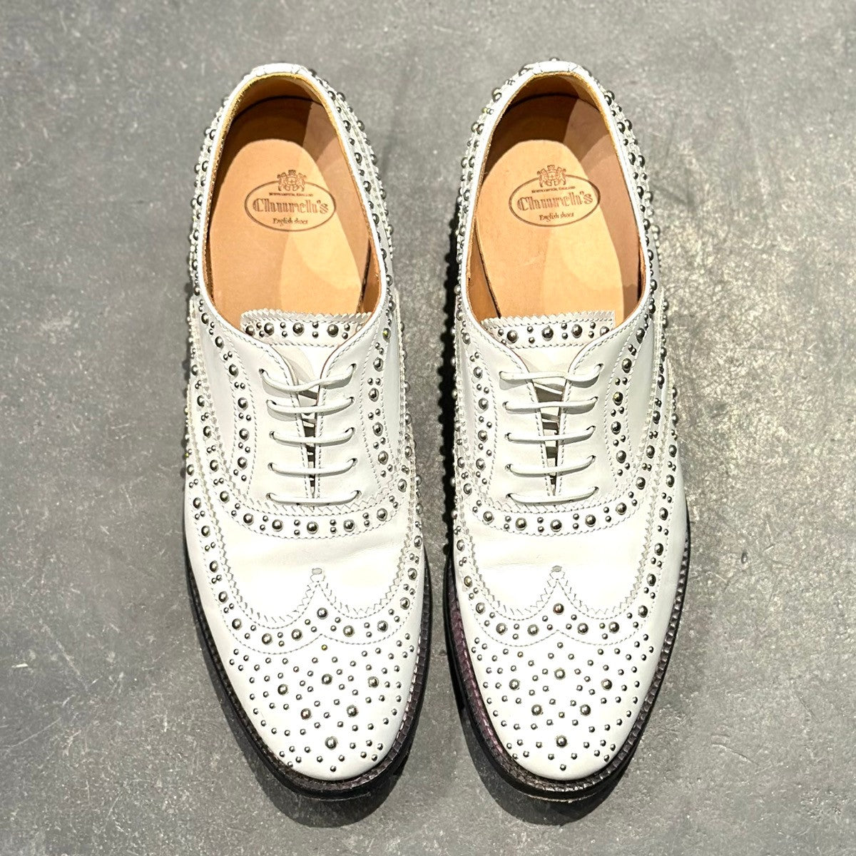 極美品【Church's】チャーチ ウイングチップ バーウッド スタッズ