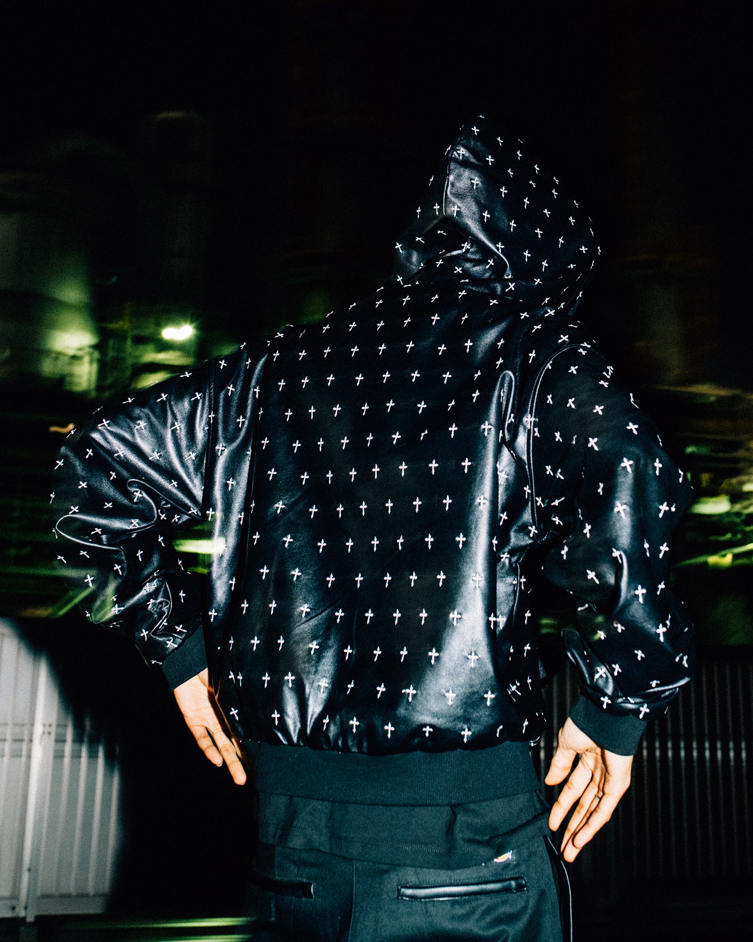 Allover Cross Zip-up Hoodie / Black｜LAST NEST Official Online Site