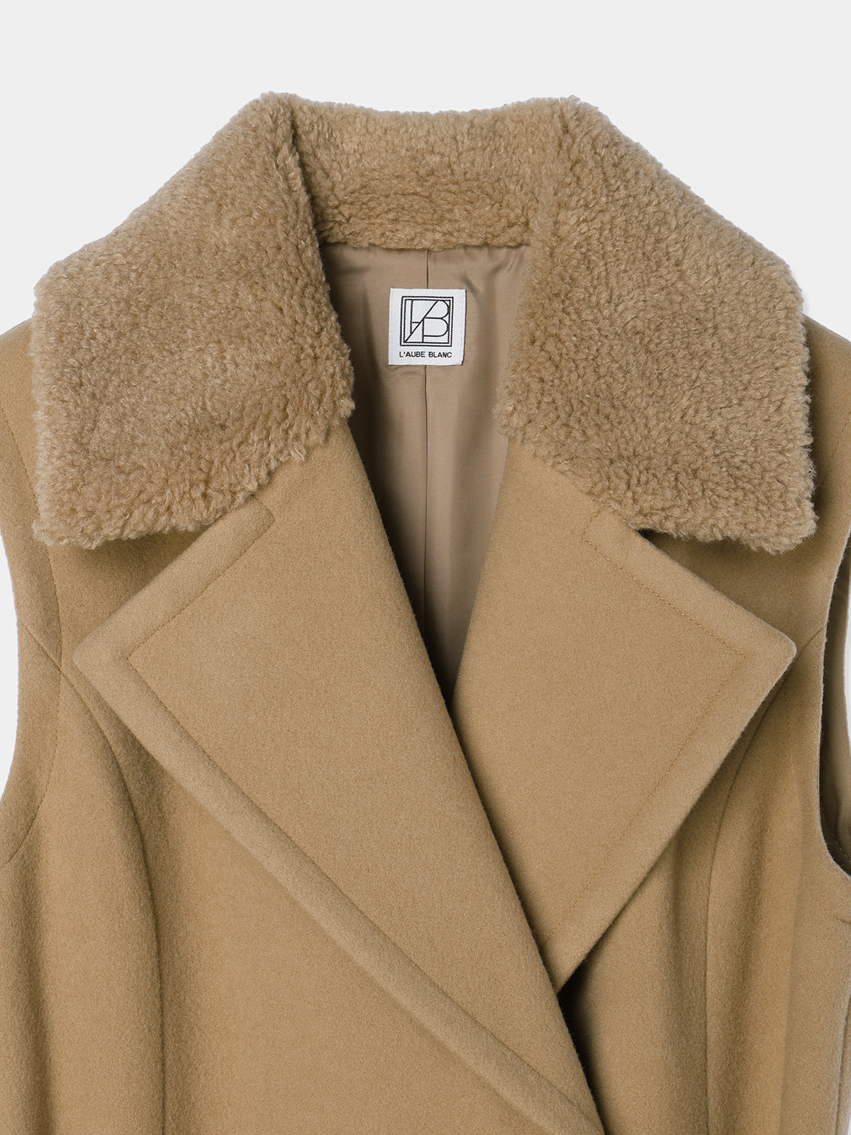 Belted Wool long gilet – L'AUBE BLANC