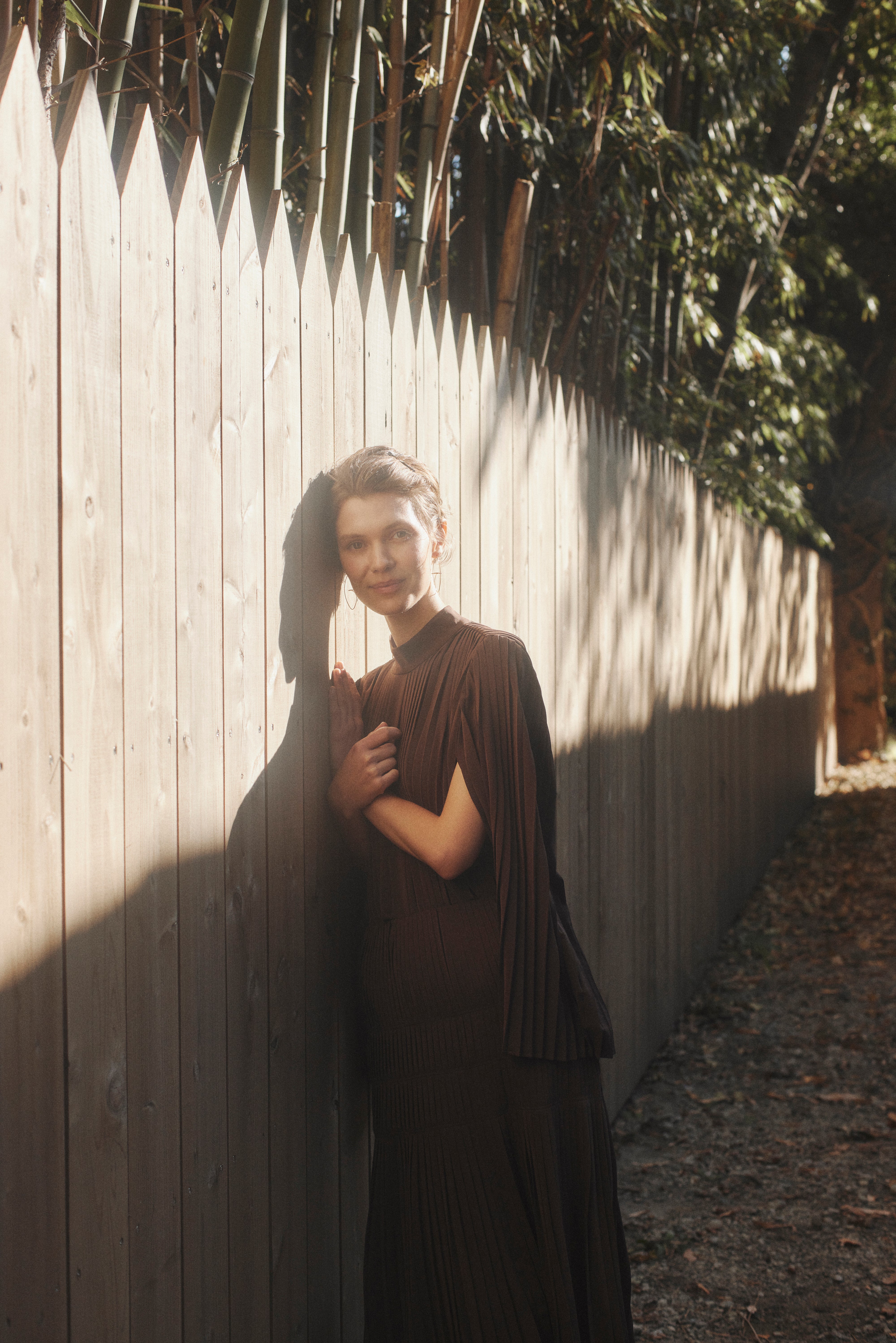 Powder Satin Pleats Cape Blouse – L'AUBE BLANC