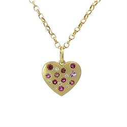 Pink Sapphire and Tourmaline Giselle Breast Cancer Heart – Lauren