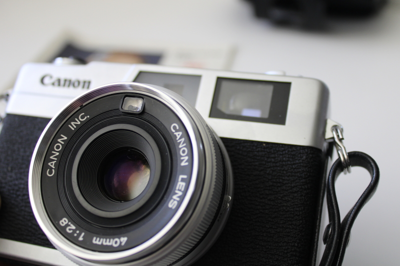 vintage Canon film camera made in Japan, Canonet 28 w/ original manual