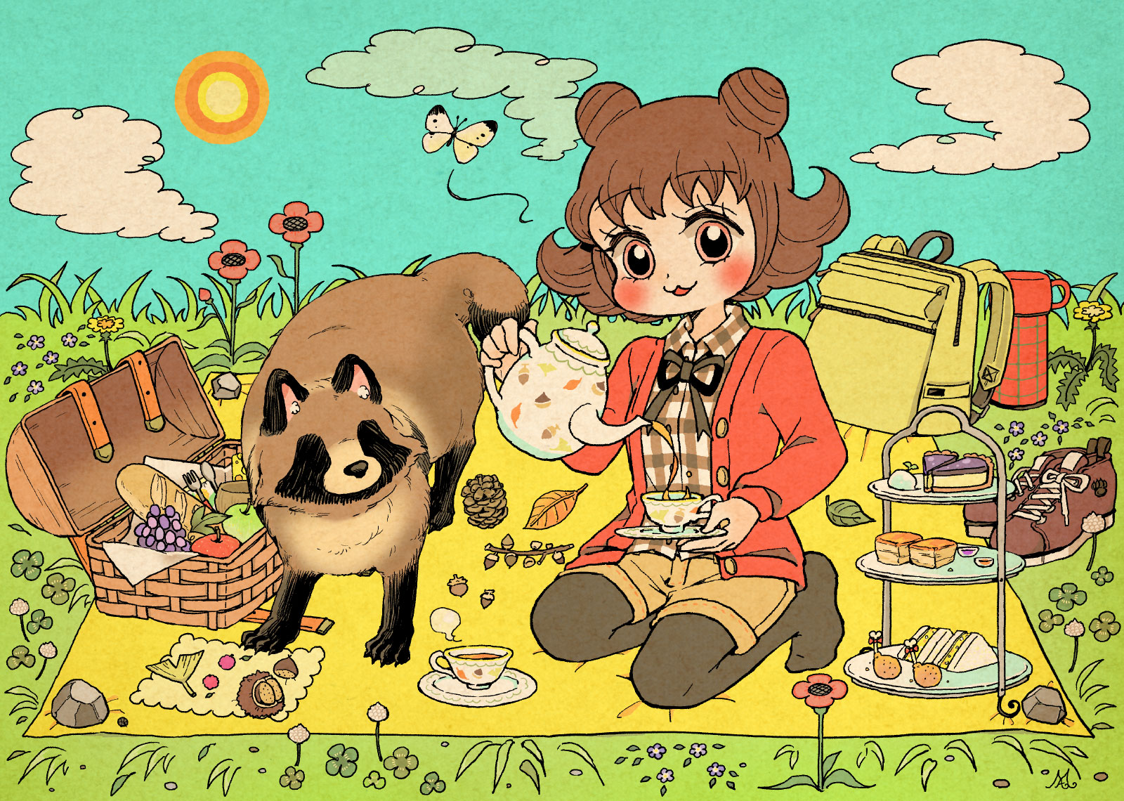 ぶんぶくたぬきのティーパーティ ぶんぶくティーポット+ 13冊セット