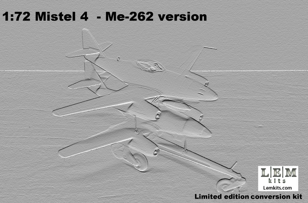 1/72 Mistel 4 conversion kit ( Me-262A-1 + Me-262 bomb ) – Limited