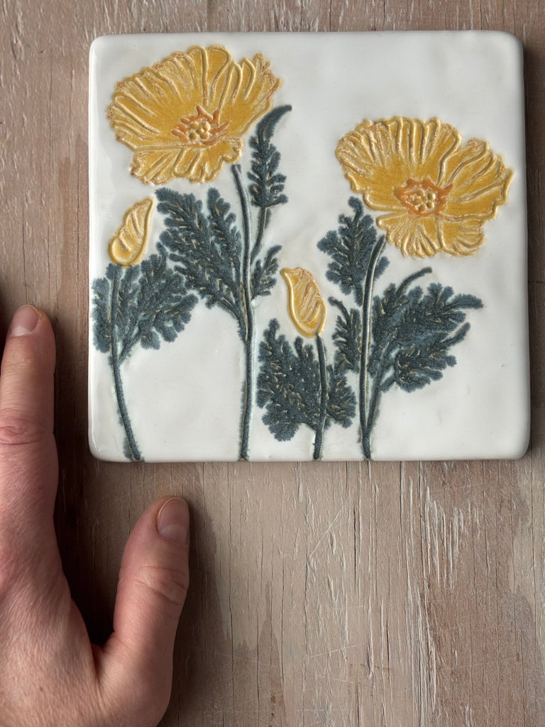 6x6 Flower Art Tile – Lea Nigel Studios
