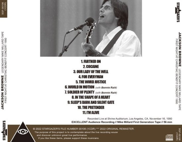 ジャクソン・ブラウン / 1990年11月16日 初日 ロスアンゼルス公演