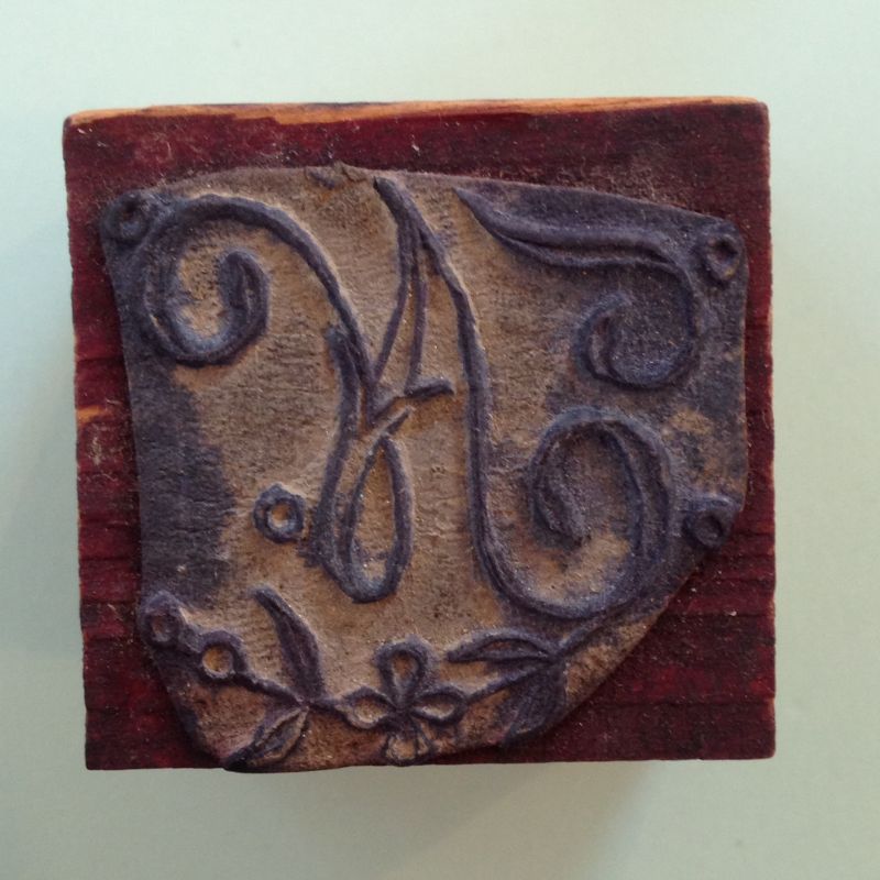 フランス モノグラム イニシャル スタンプ N 花文字 mercerie・手芸用品