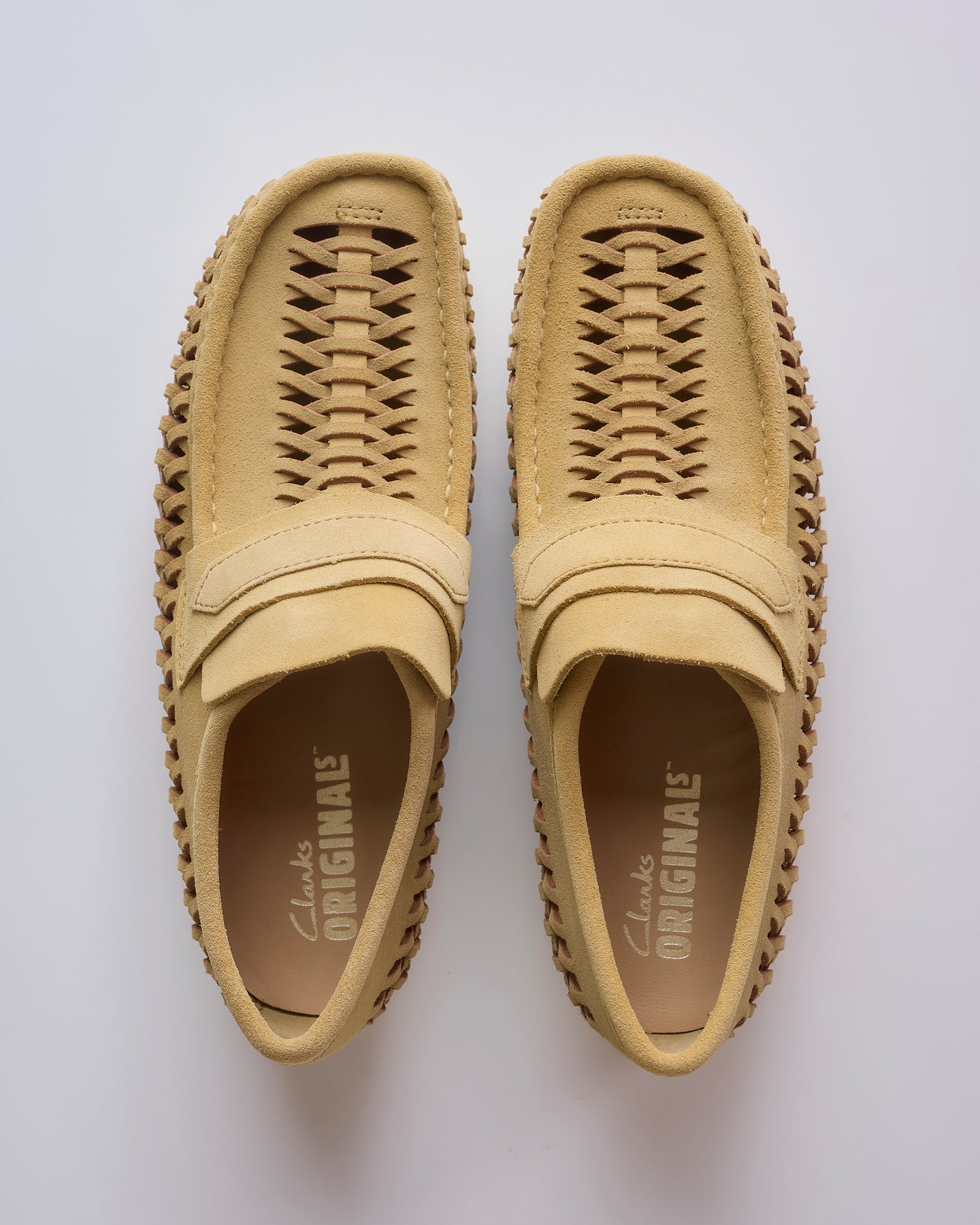 Clarks Originals Men's Wallabee Loafer Weave Maple Suede – LESS 17