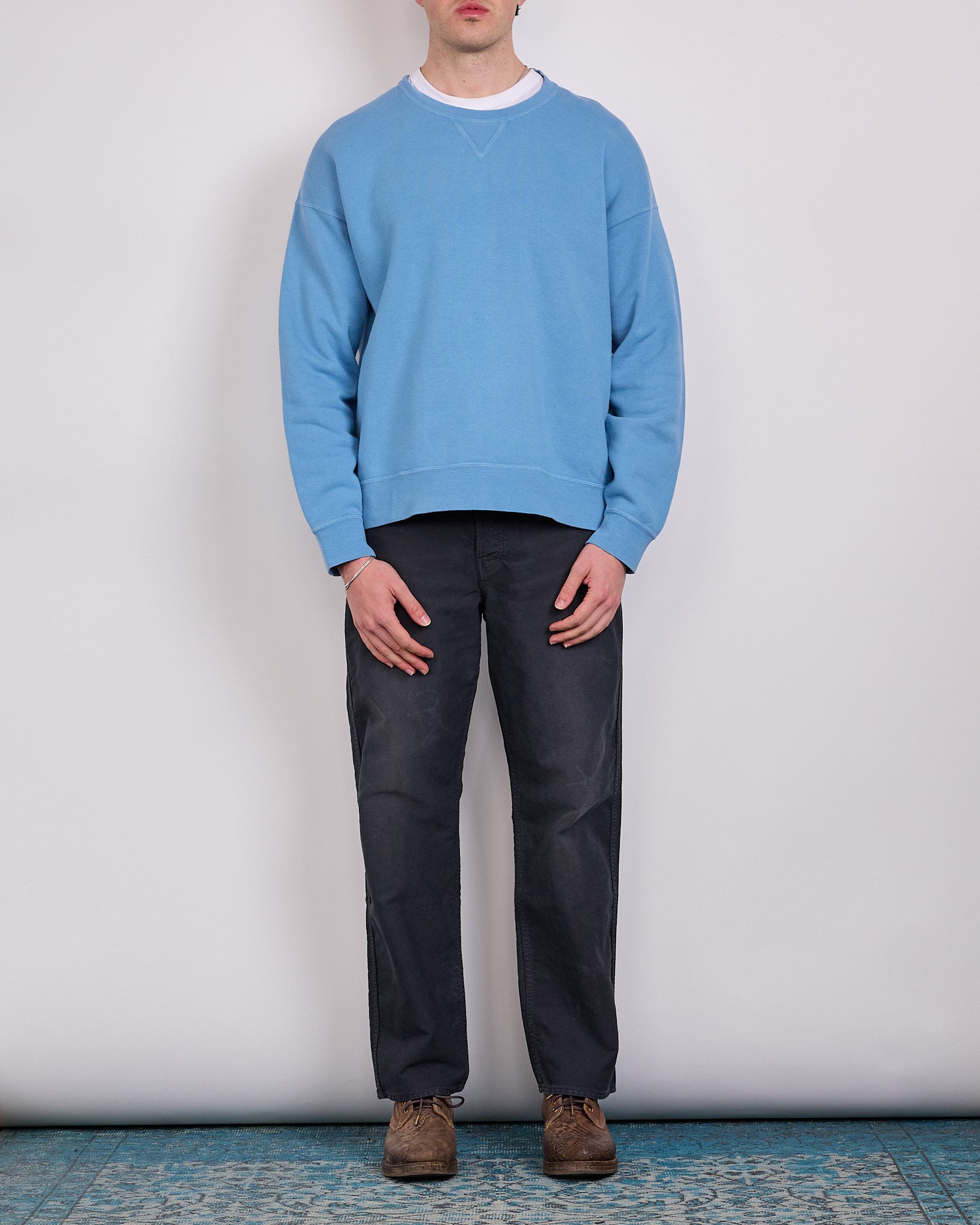 visvim Jumbo SB Sweat Long Sleeve Crewneck DMGD Lt.Blue – LESS 17