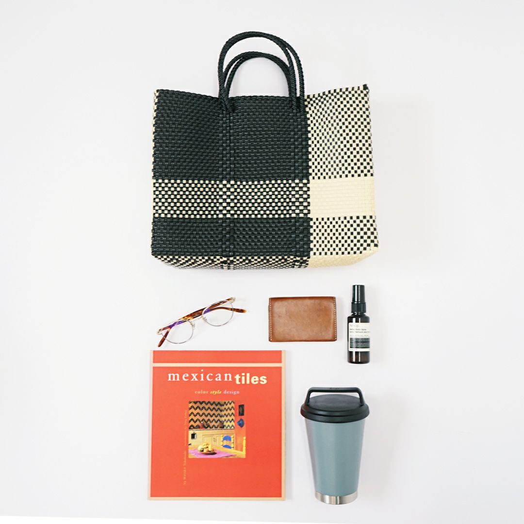 MERCADO BAG - CROSS LINE - SHORT STYLE - Black / Cream (SHORT S