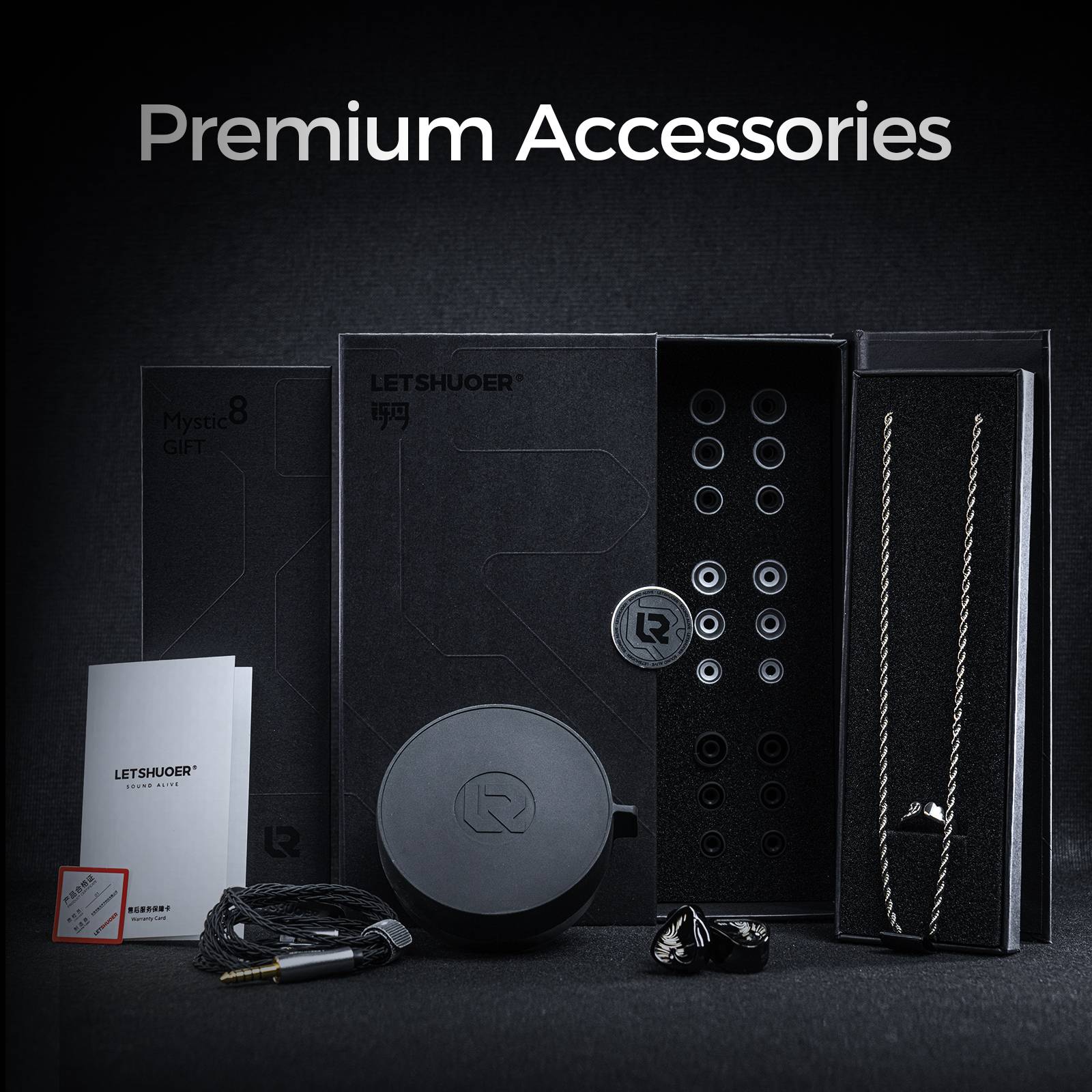 LETSHUOER Mystic 8 有線イヤホン, 8基BA型ドライバー搭載, 高忠実度