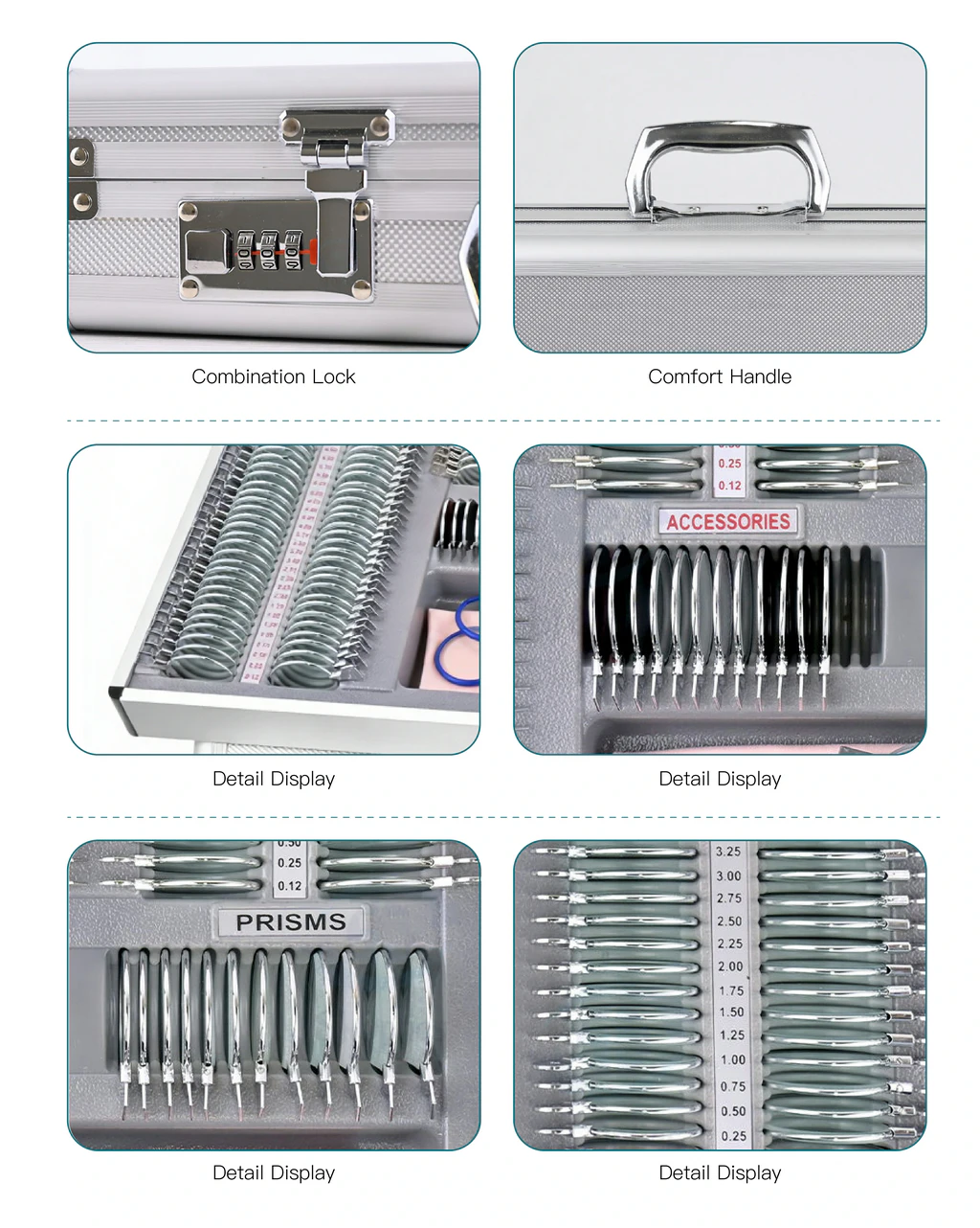 TLS-266B Optometry Trial Lens Set | Metal Rim Design