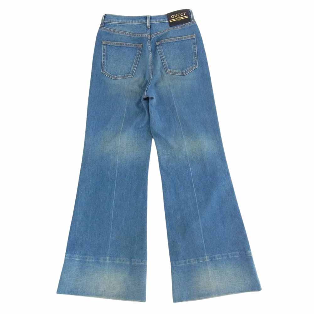GUCCI グッチ 624217 ラベル付き ウォッシュド デニム フレアパンツ