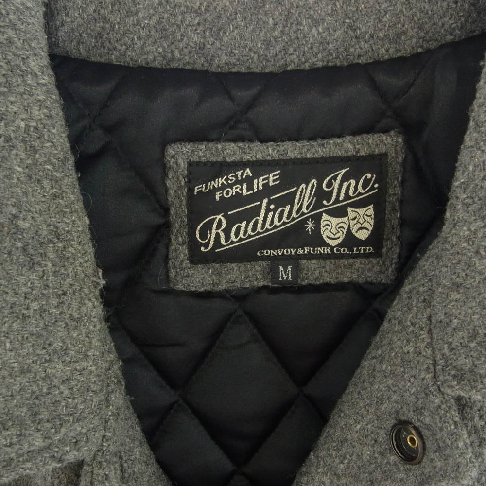 RADIALL ラディアル レザー切替 ウール スタジアム ジャケット